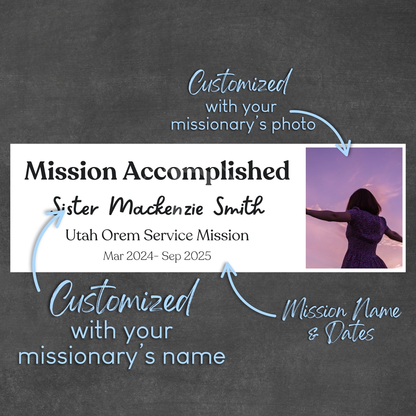 Mission Accomplished Customizable Mini Banner - with Photo