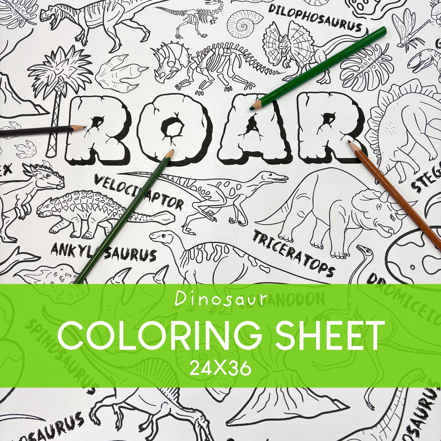 Dinosaurs Giant Coloring Sheet