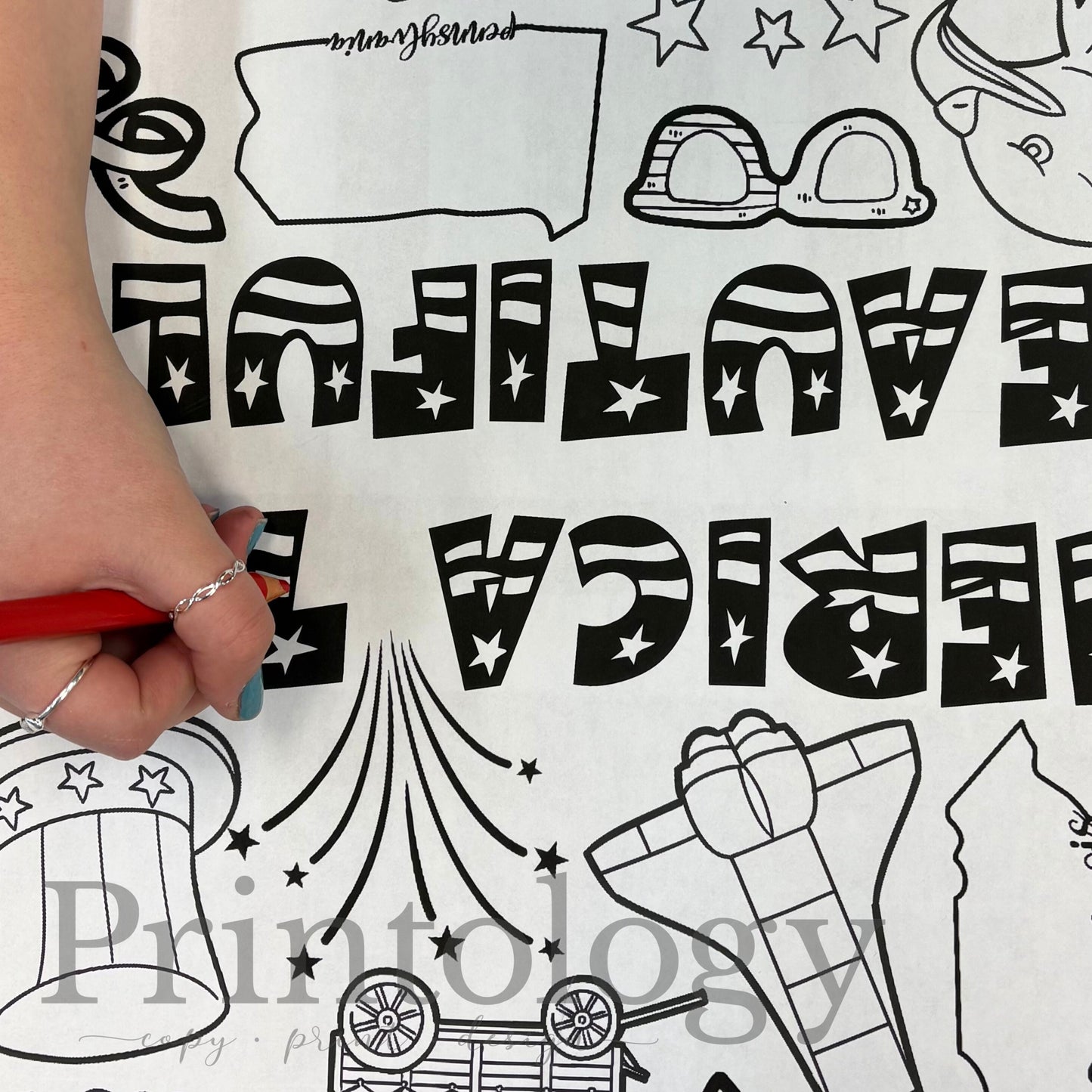 America the Beautiful Giant Coloring Sheet