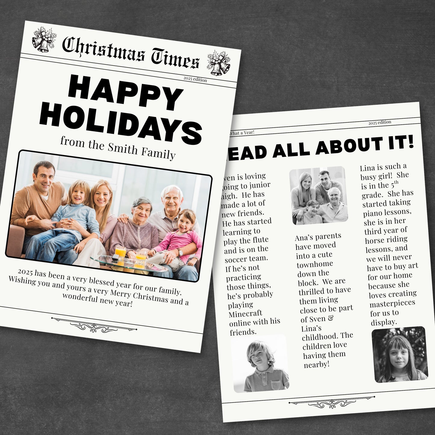 Newspaper Christmas Card