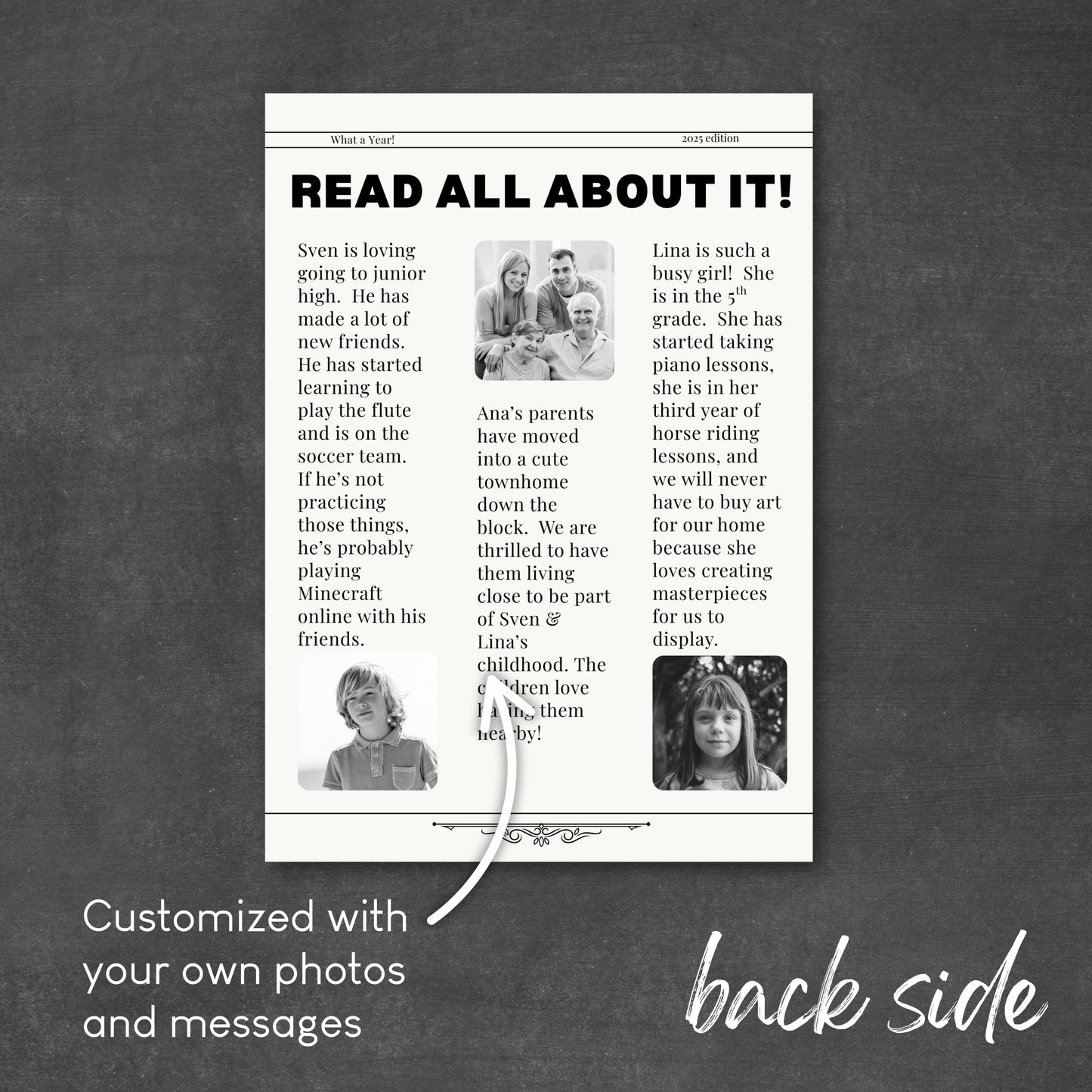 Newspaper Christmas Card