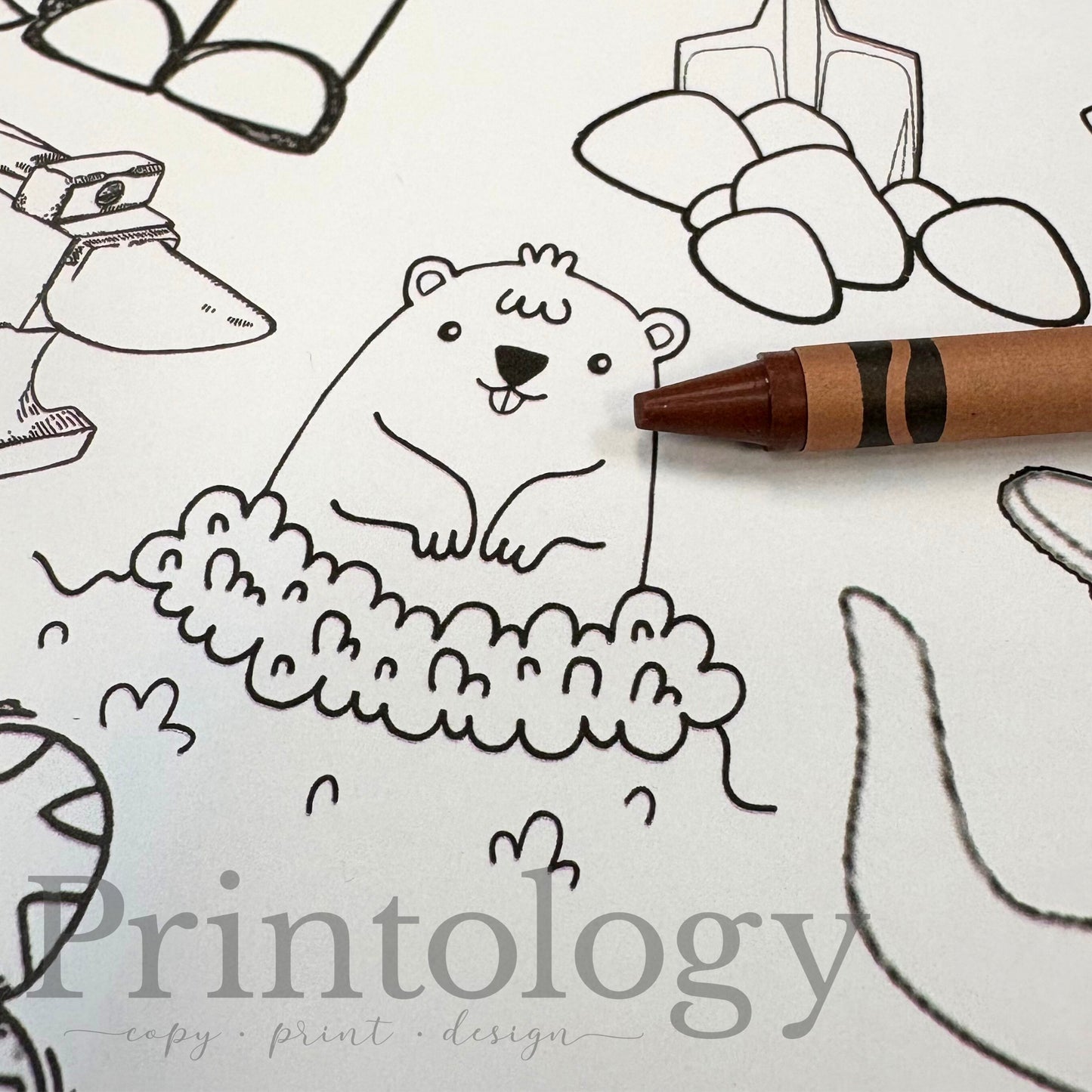 Detail from Westward, Ho Jumbo Coloring sheet with Prairie Dog