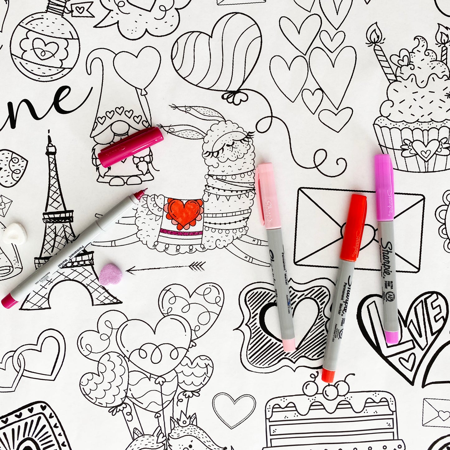 Be My Valentine Giant Coloring Sheet
