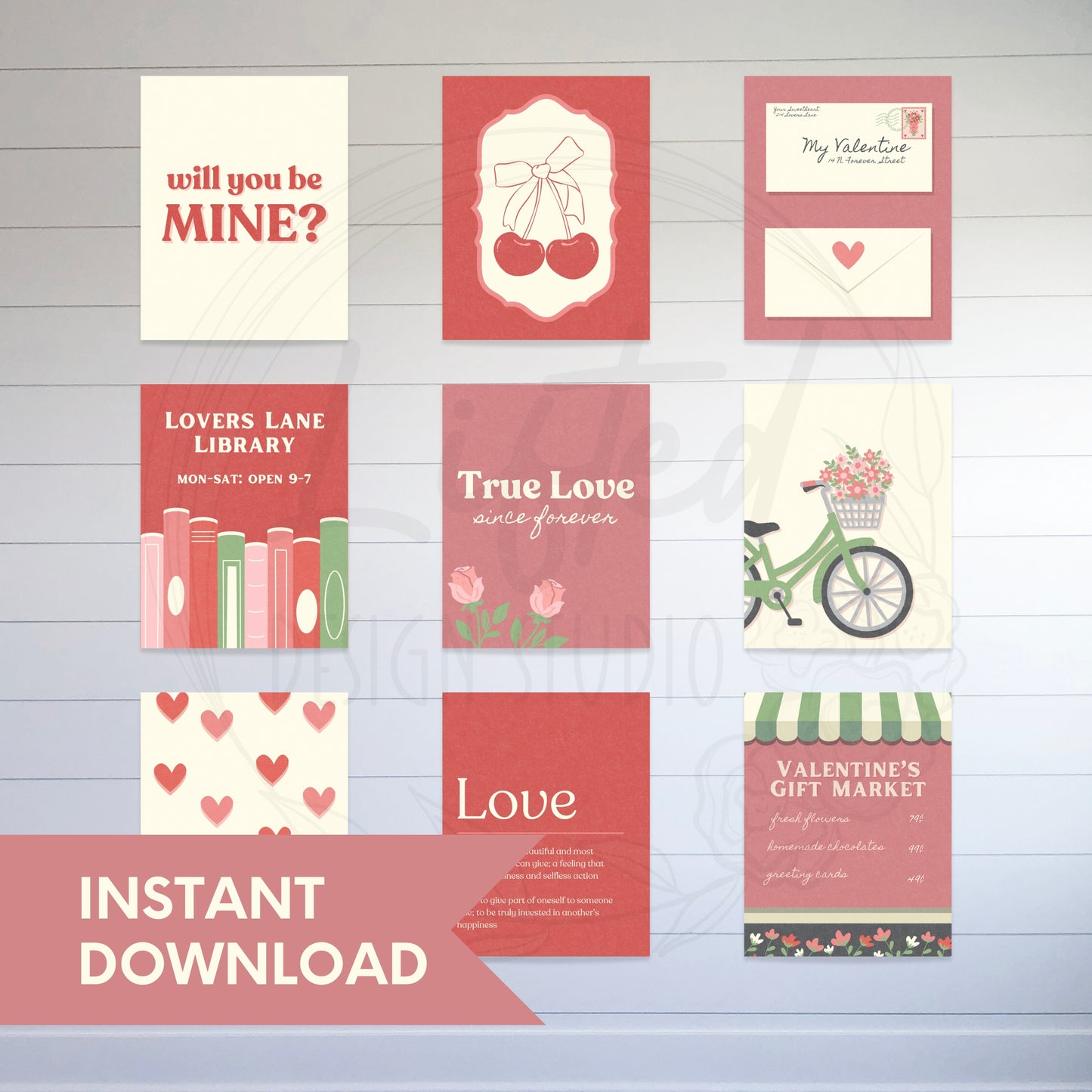 Valentine Wall Art Bundle Instant Download