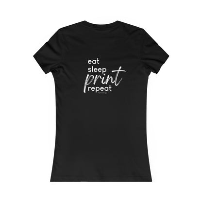 Fitted Tee Eat Sleep Print Repeat