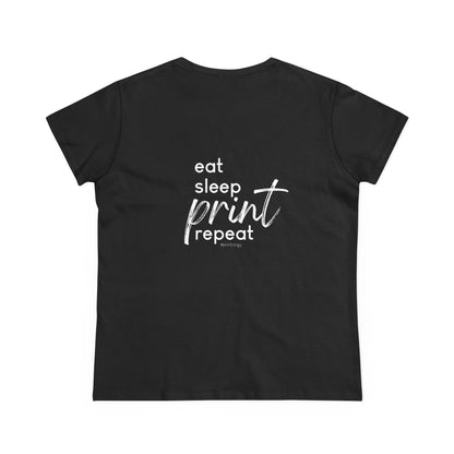 Crew Neck Tee Eat Sleep Print Repeat