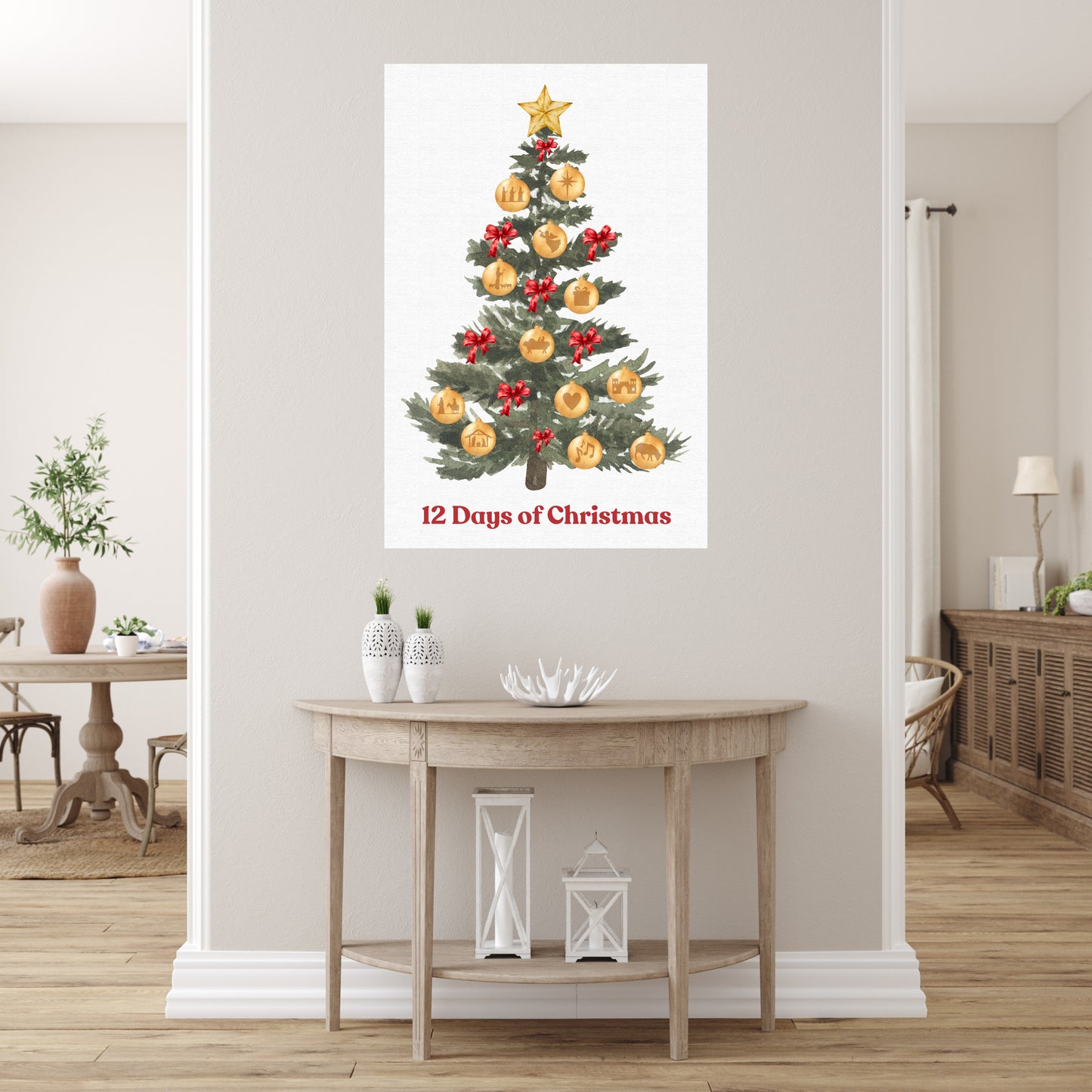 24x36 inch size poster for 12 Days of Christmas Tree