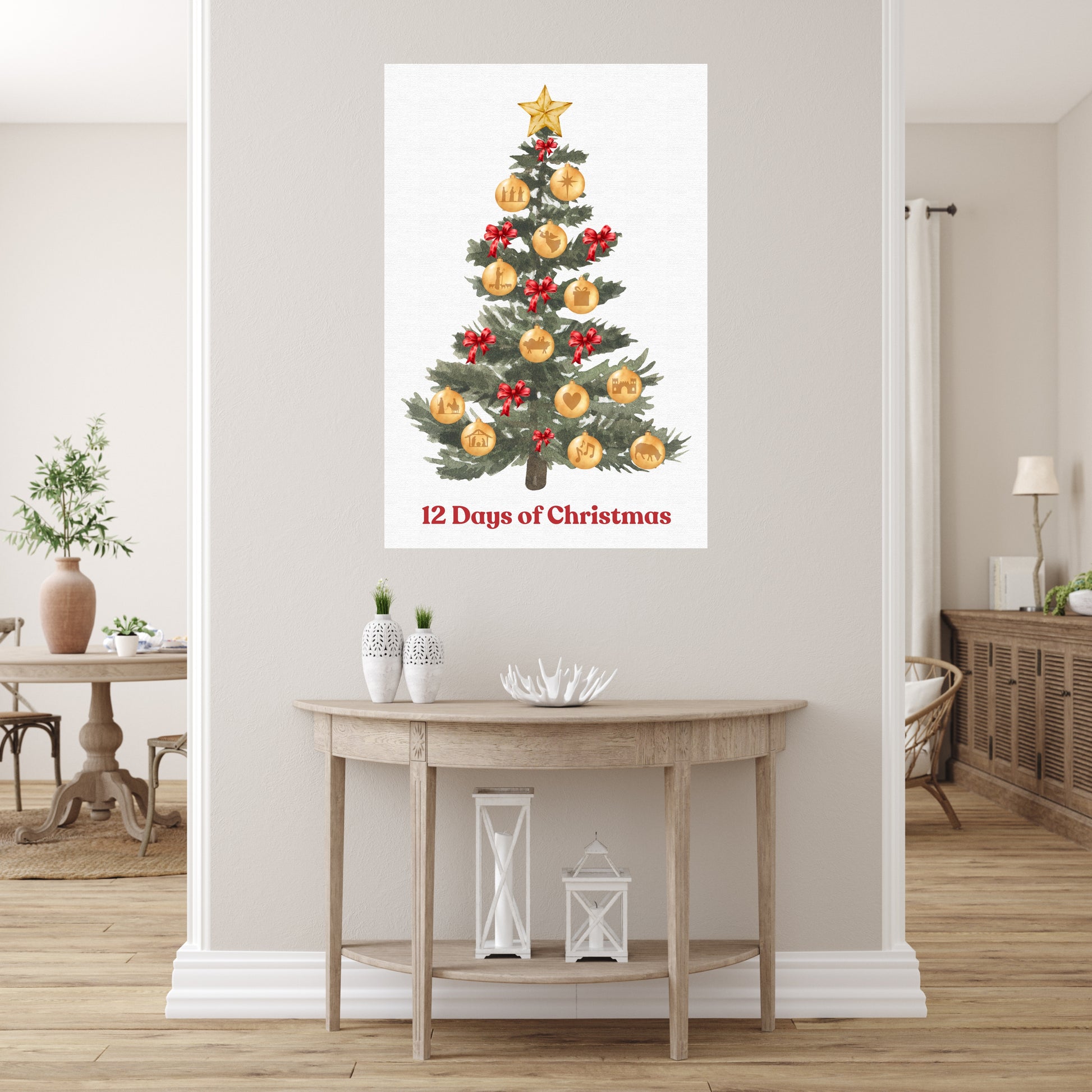 24x36 inch size poster for 12 Days of Christmas Tree