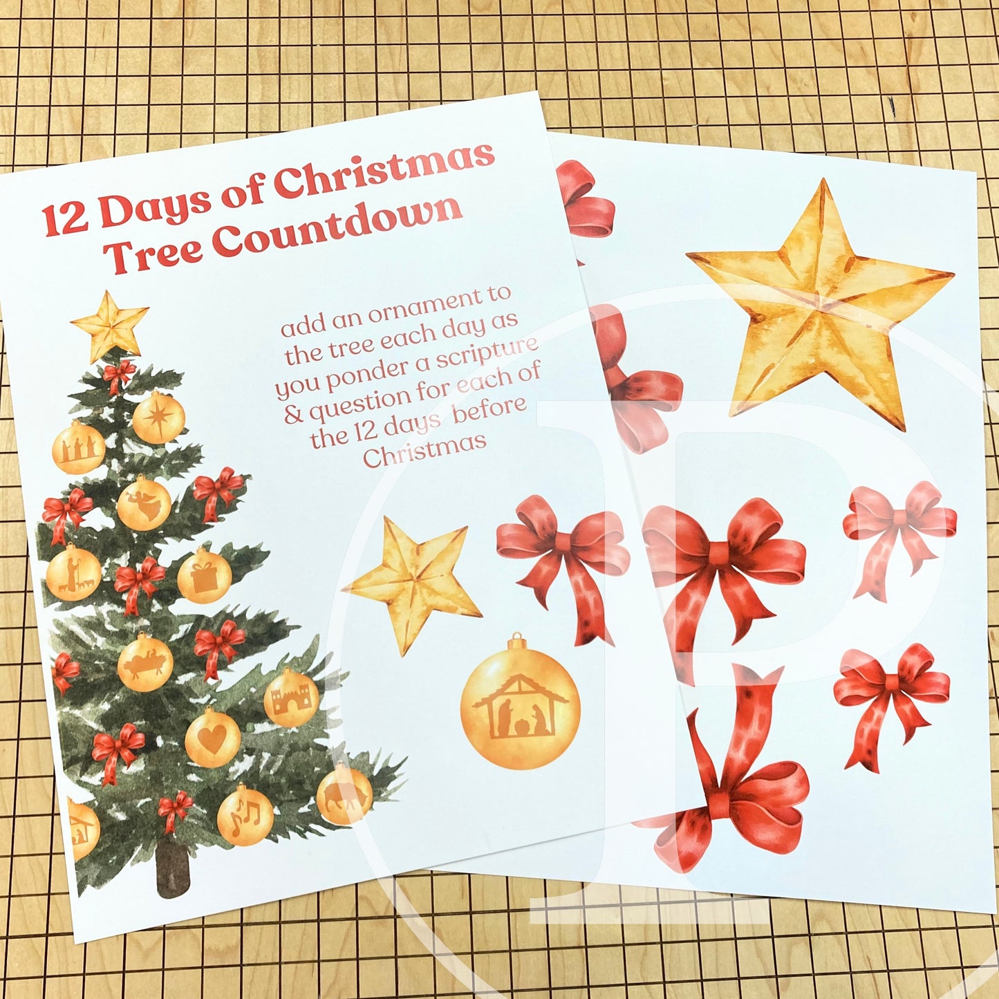 12 Days of Christmas Tree Instant Download