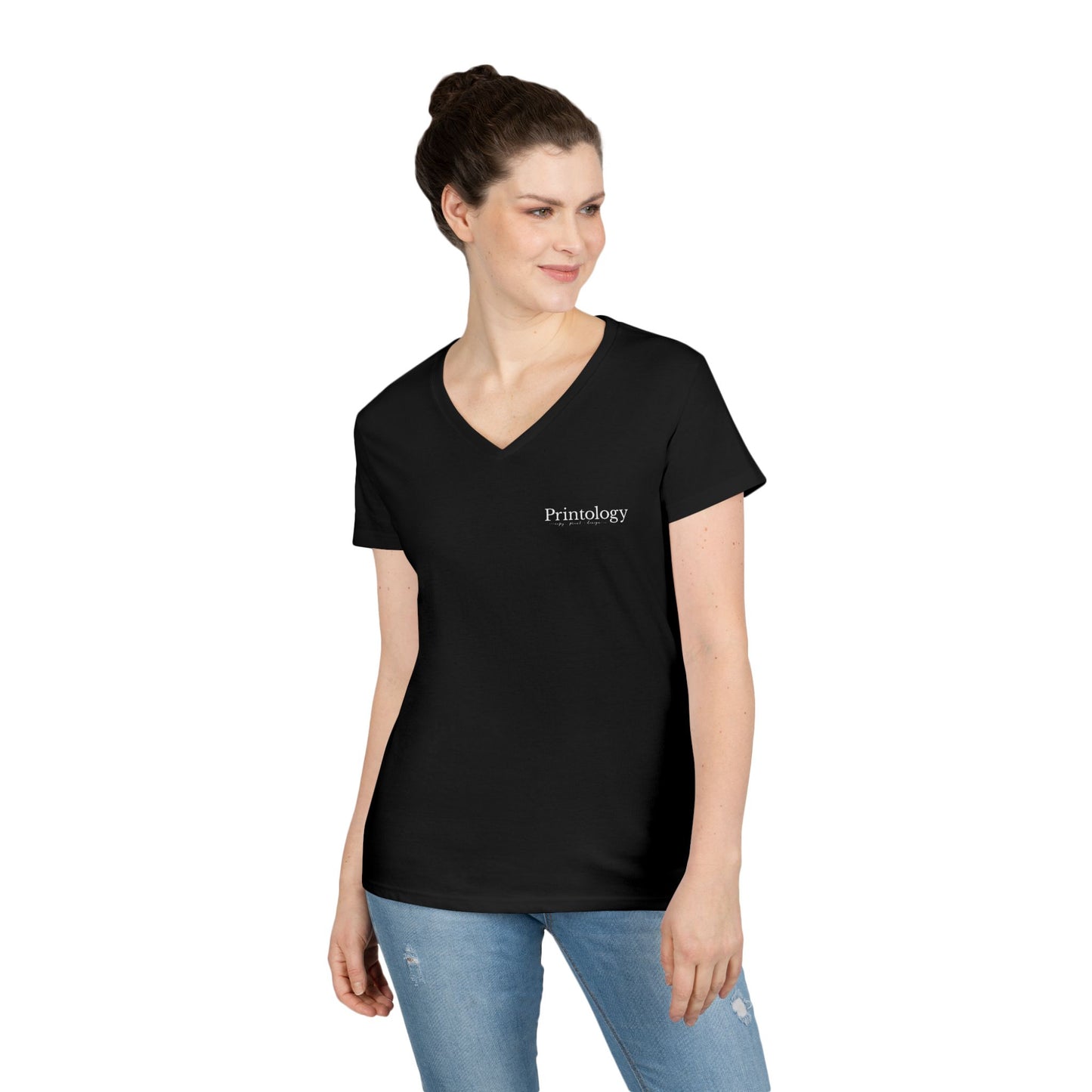 V-Neck Good Things Print Here