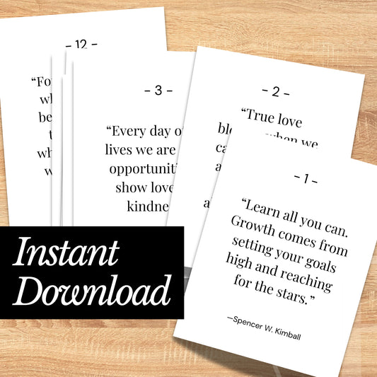 Free 12 Months of Inspirational Quotes Instant Download