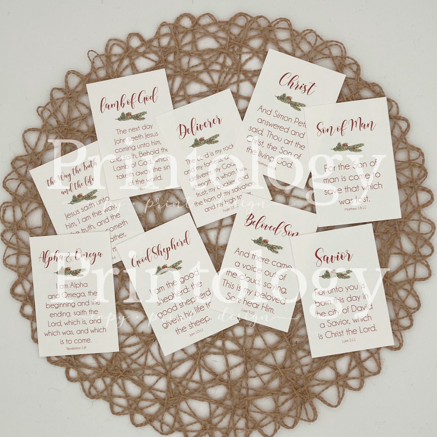 Names of Christ Advent Calendar Cards