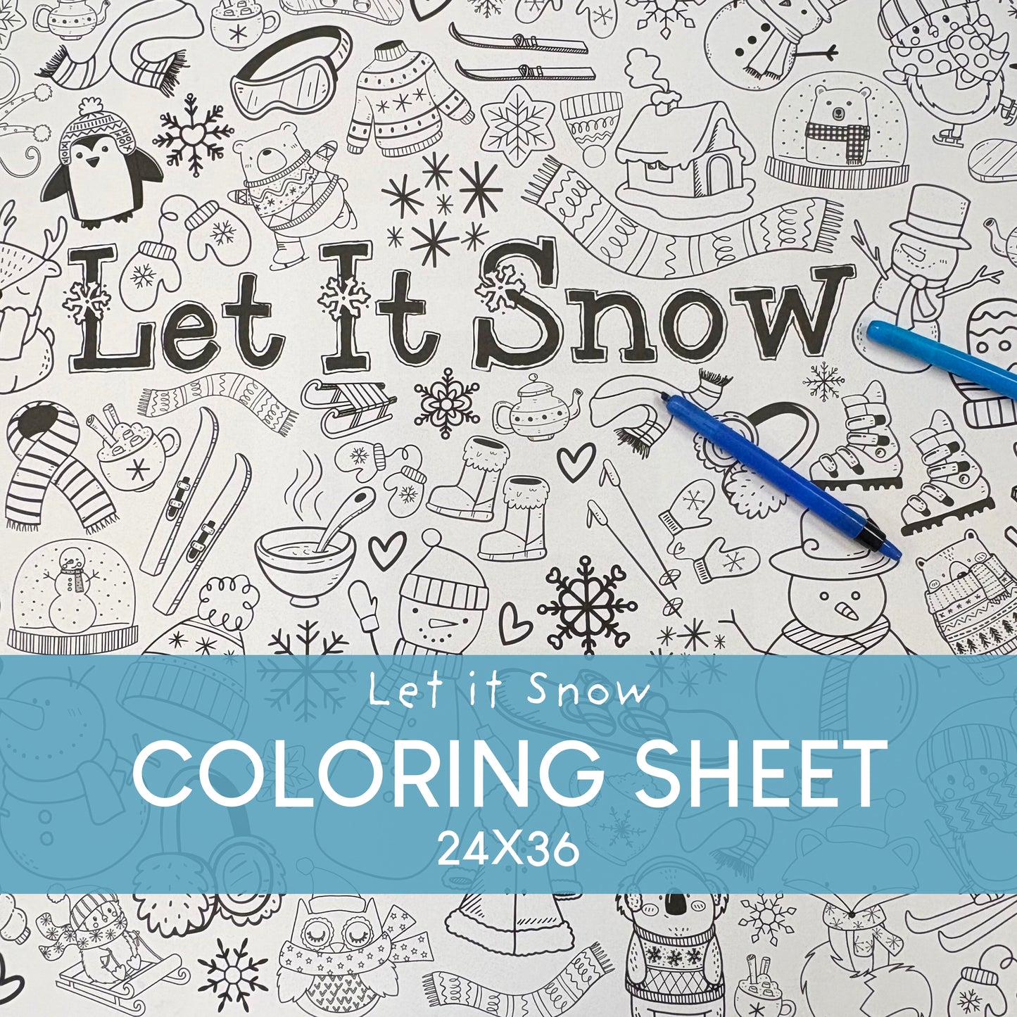 Let It Snow (Winter) Giant Coloring Sheet