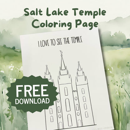 FREE Salt Lake Temple Coloring Page - Digital Download