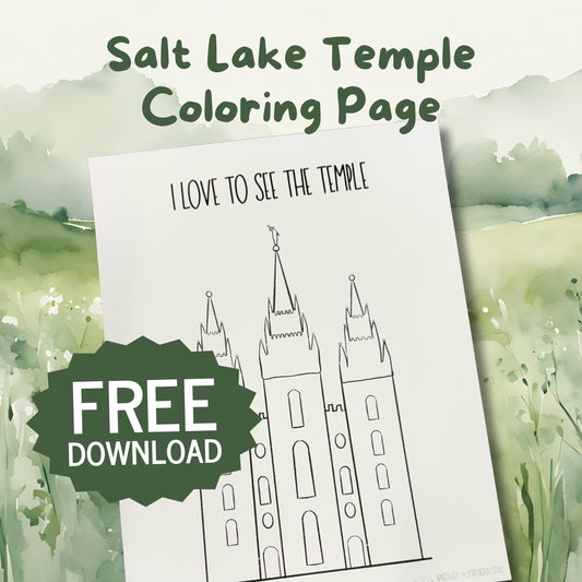 FREE Salt Lake Temple Coloring Page - Digital Download