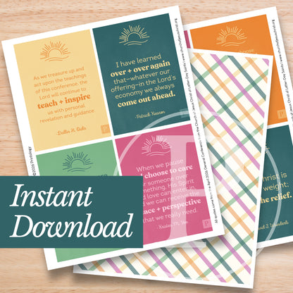Free April 2026 General Conference Quote Pack | Digital Download