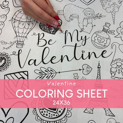 Be My Valentine Giant Coloring Sheet