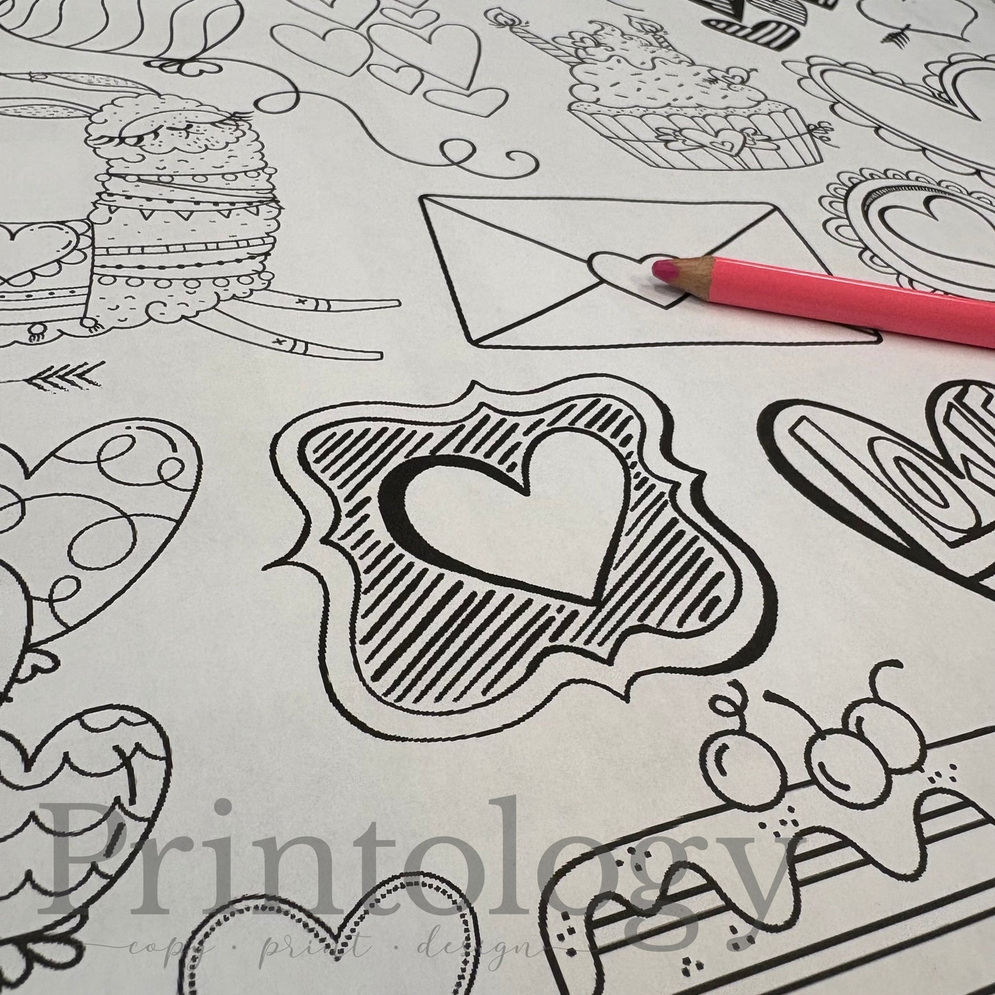 Be My Valentine Giant Coloring Sheet