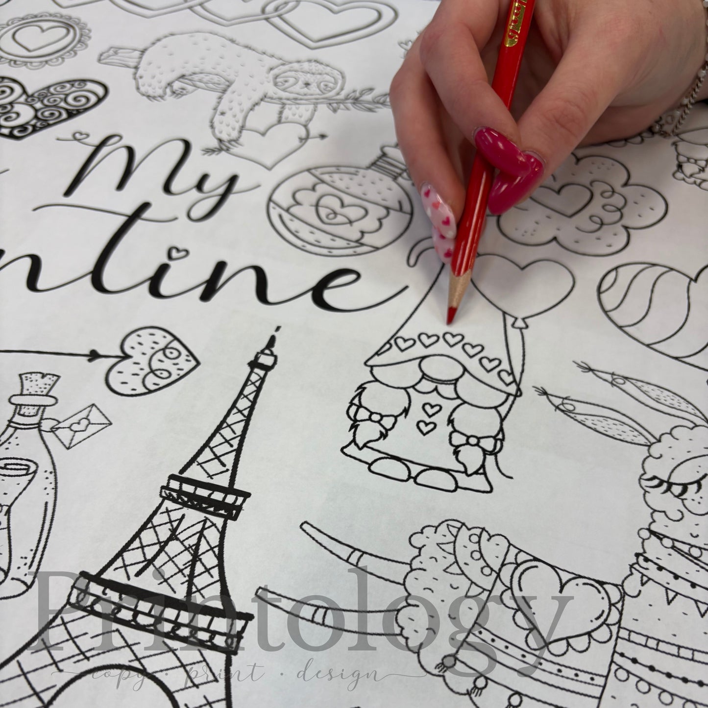 Be My Valentine Giant Coloring Sheet