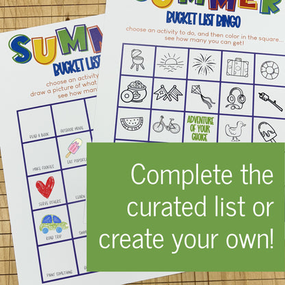 Free Summer Bucket List Bingo - Digital Download