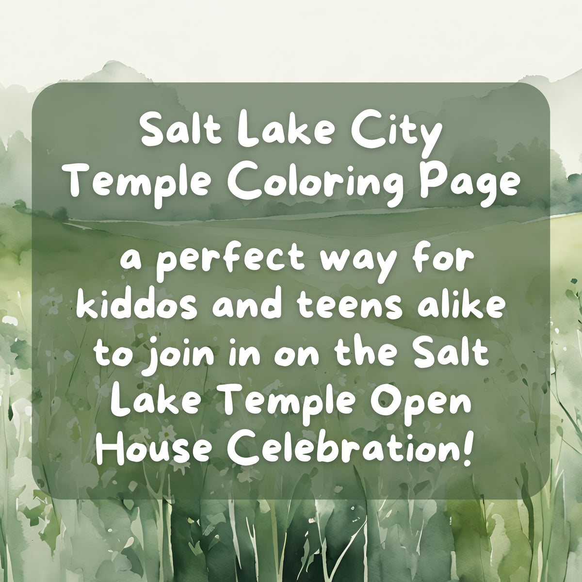 FREE Salt Lake Temple Coloring Page - Digital Download
