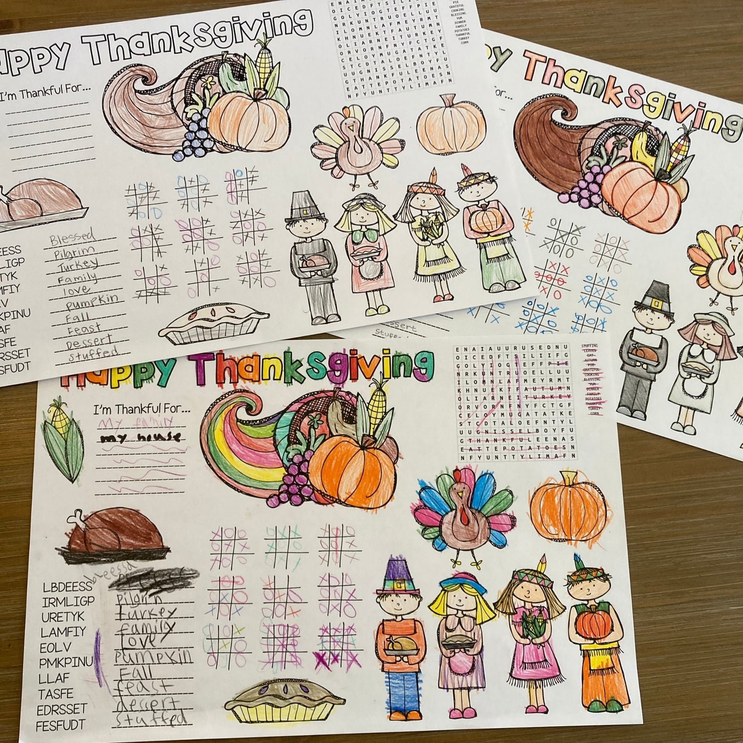 Free Thanksgiving Coloring Page Placemat Instant Download