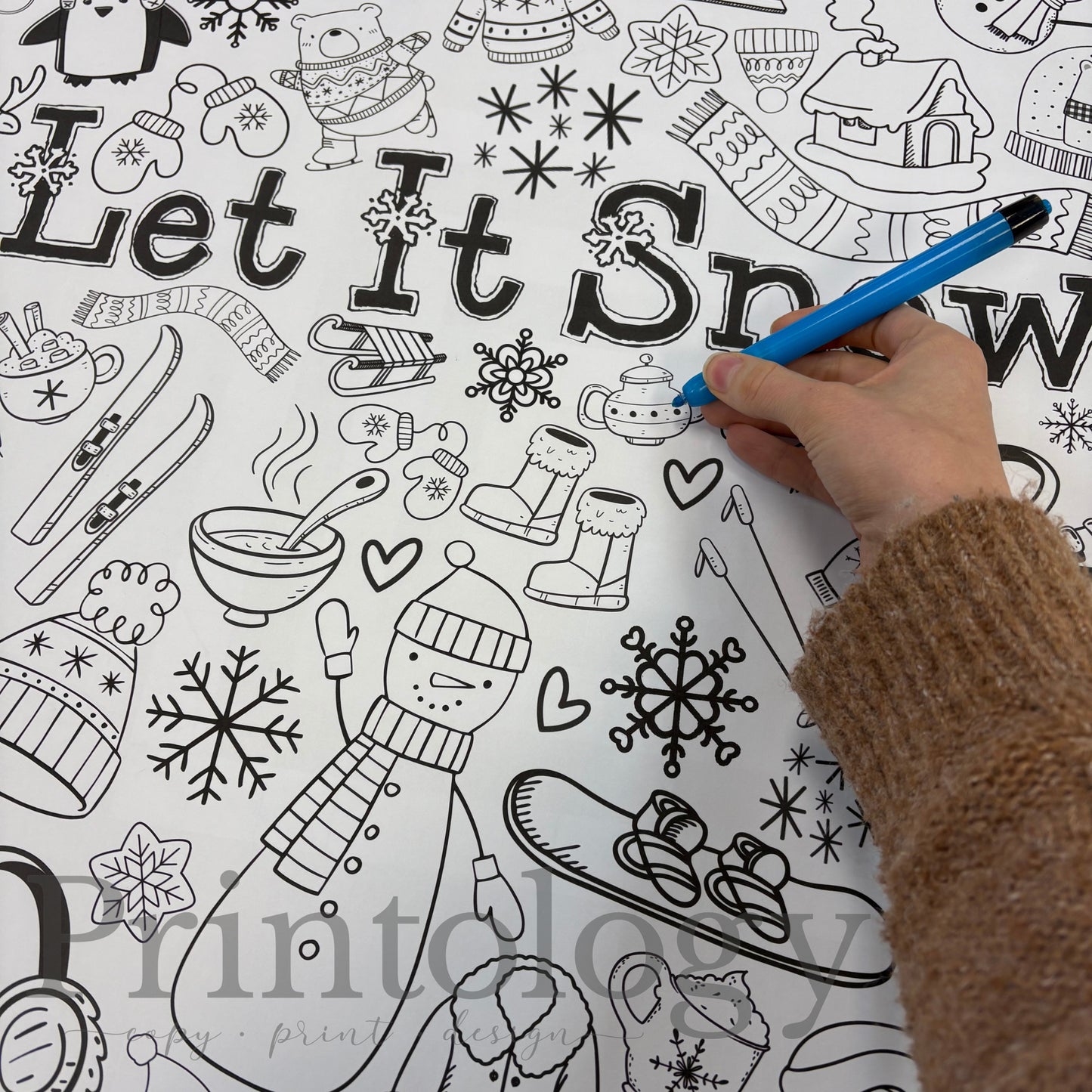 Let It Snow (Winter) Giant Coloring Sheet