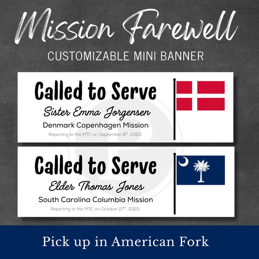 Mission Farewell Customizable Mini Banner - Flag Detail