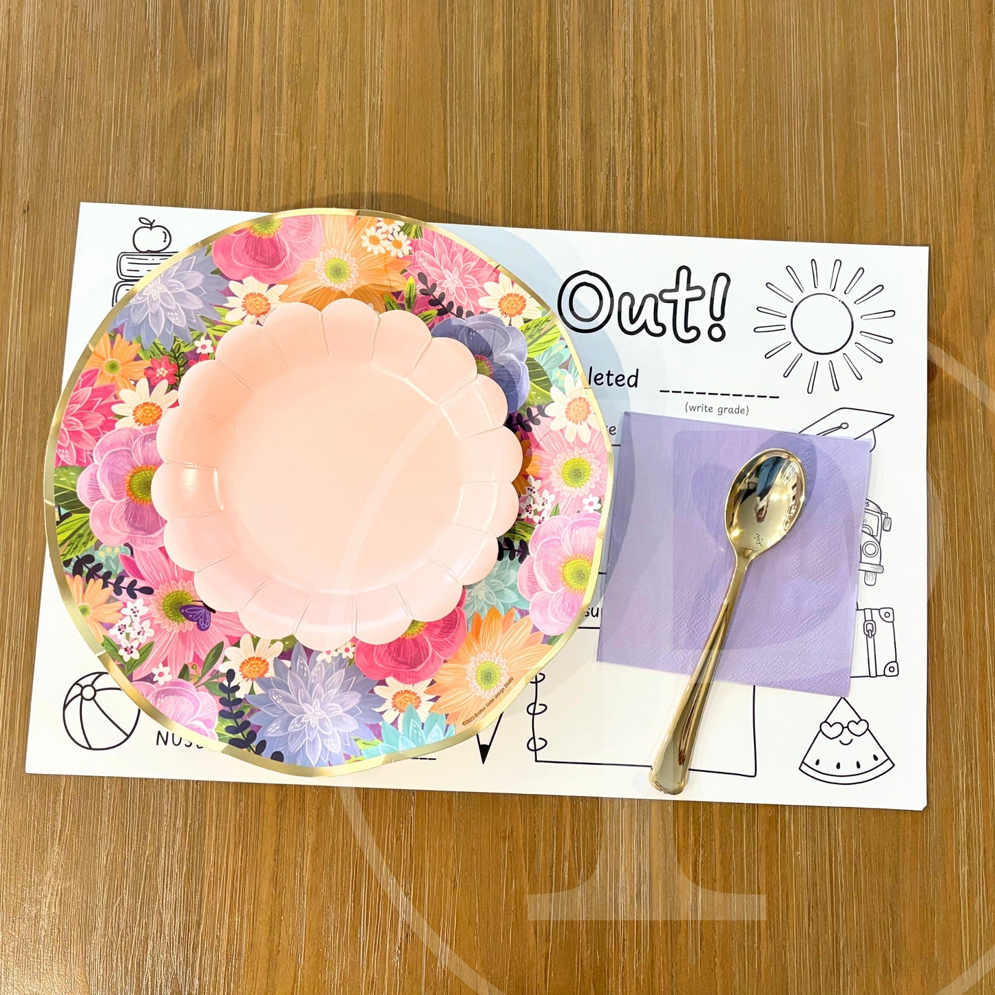 Free School's Out Coloring Page Placemat Instant Download