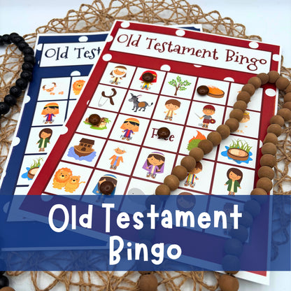 Scripture Bingo with Old Testament Characters including prophets, Adam & Eve, and plenty of stories. A printable PDF instant download is available!