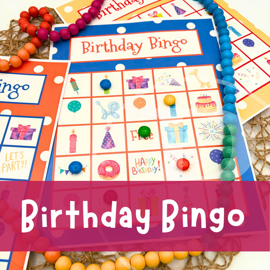 Birthday Party Game of Bingo with Printable PDF instant download available!