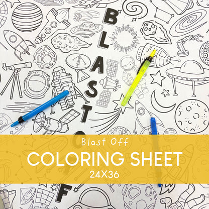 Blast Off (Space) Giant Coloring Sheet