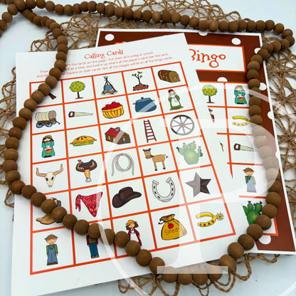 Calling cards for pioneer Bingo from Printology. The Bingo game comes with 10 unique cards.