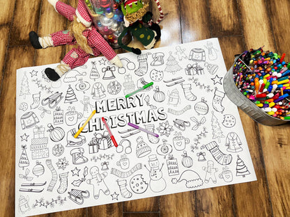 Merry Christmas Coloring Sheet 24x36