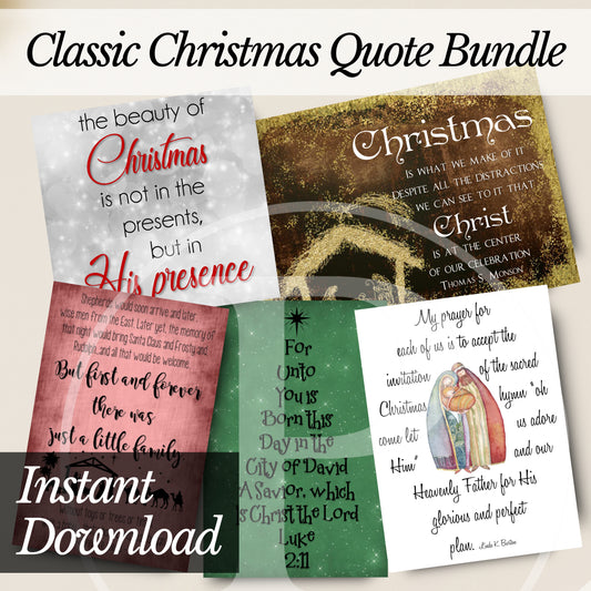 Classic Christmas Quote Bundle Instant Download