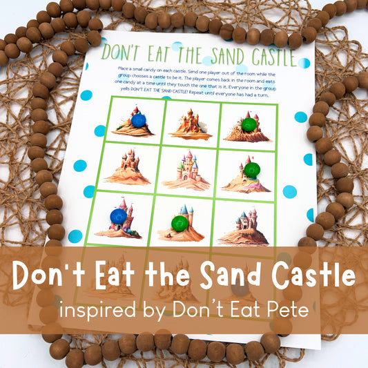 Summertime fun with this beach themed Don't Eat Pete Game. Sandcastles and beach vibes! 