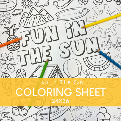 Summer time coloring page. Available for pick up or can be shipped.