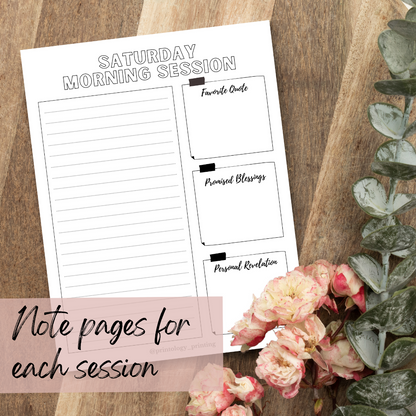 Free General Conference Notebook Printable