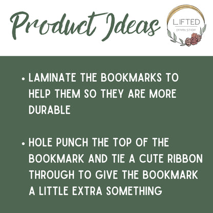 Tips and Ideas for printable bookmarks