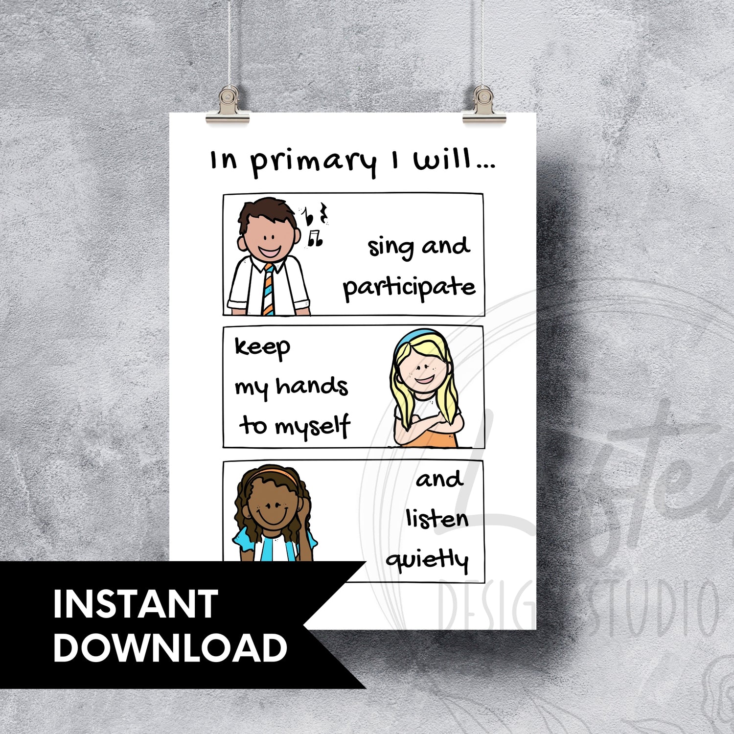 Printable primary reverence reminder poster 