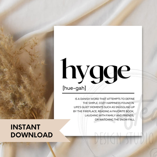 Hygge Definition Printable Instant Download