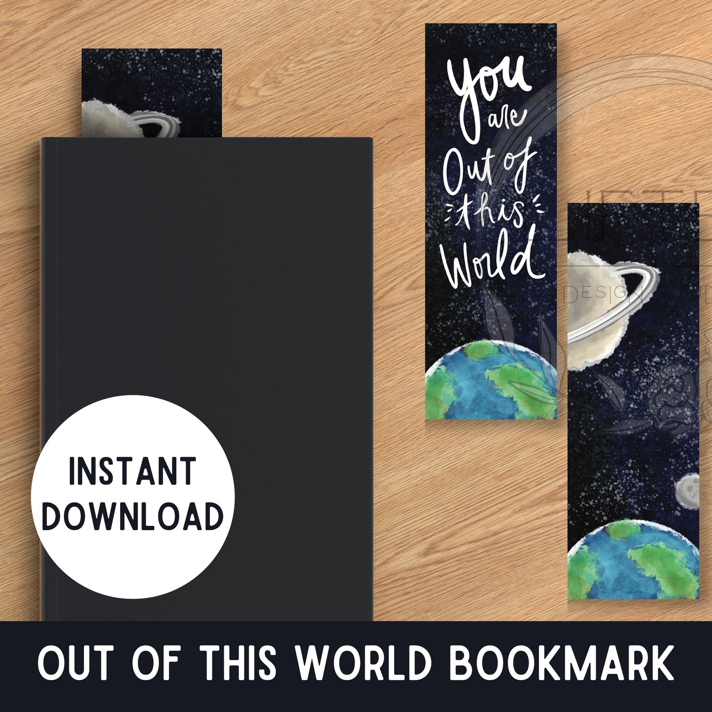 Printable “Out of This World” Space Bookmark