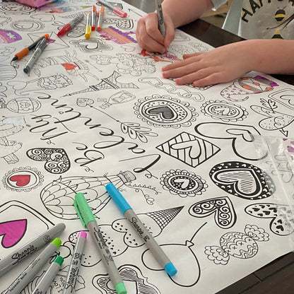 Be My Valentine Giant Coloring Sheet