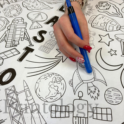 Blast Off (Space) Giant Coloring Sheet